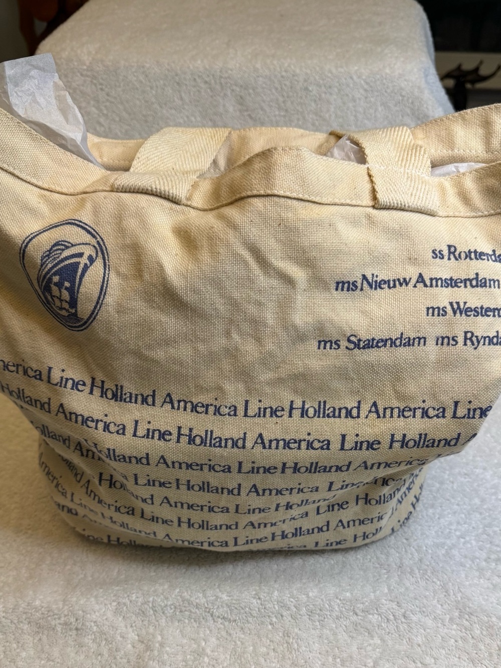 Vintage 80s Holland America Cruise Canvas Tote Bag Promotional - Picture 3 of 9
